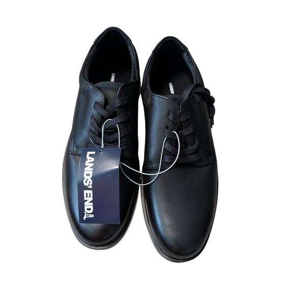 Lands\' End Mens Sport Oxford Shoes, size 11, NEW in box; Black faux leather main image 5
